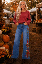 Hyfve Double Zero Chenille Crew Neck Sweater in Dark Red-Sweaters-Hyfve Double Zero-Deja Nu Boutique, Women's Fashion Boutique in Lampasas, Texas