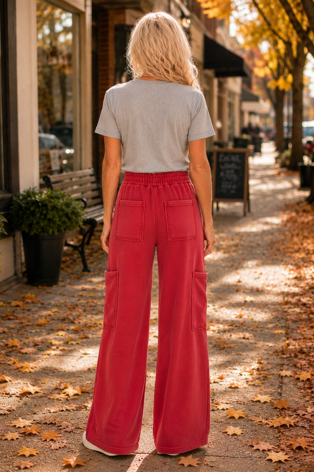Hyfve Double Zero Mineral Wash Cargo Pocket Pants – Dark Red & Black-Athleisurewear-Hyfve Double Zero-Deja Nu Boutique, Women's Fashion Boutique in Lampasas, Texas