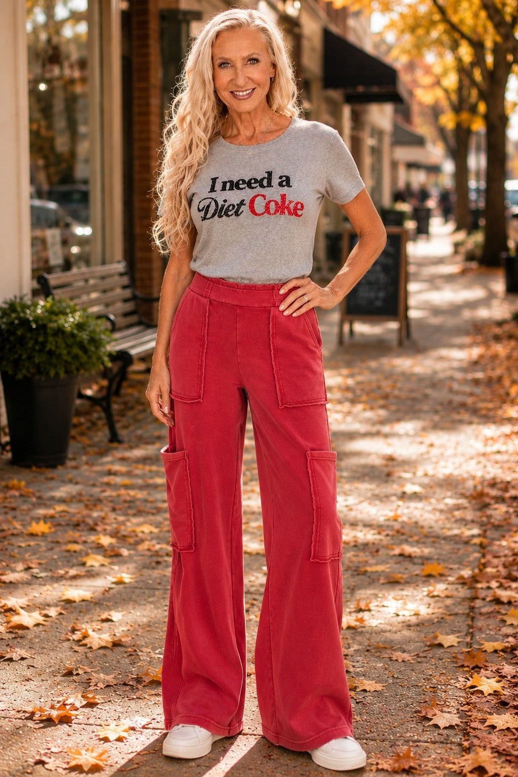 Hyfve Double Zero Mineral Wash Cargo Pocket Pants – Dark Red & Black-Athleisurewear-Hyfve Double Zero-Deja Nu Boutique, Women's Fashion Boutique in Lampasas, Texas