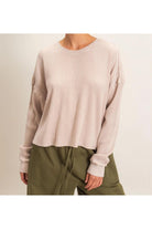 Hyfve Double Zero Mineral Wash Waffle Open Back Top in Dark Taupe or Dark Red-Tops-Hyfve Double Zero-Deja Nu Boutique, Women's Fashion Boutique in Lampasas, Texas