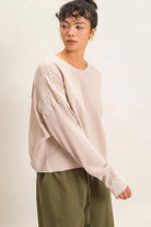 Hyfve Double Zero Mineral Wash Waffle Open Back Top in Dark Taupe or Dark Red-Tops-Hyfve Double Zero-Deja Nu Boutique, Women's Fashion Boutique in Lampasas, Texas