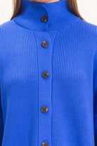 Hyfve Double Zero High Neck Oversized Cardigan in Cobalt-Cardigans & Kimonos-Hyfve Double Zero-Deja Nu Boutique, Women's Fashion Boutique in Lampasas, Texas