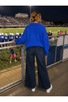 Hyfve Double Zero High Neck Oversized Cardigan in Cobalt-Cardigans & Kimonos-Hyfve Double Zero-Deja Nu Boutique, Women's Fashion Boutique in Lampasas, Texas