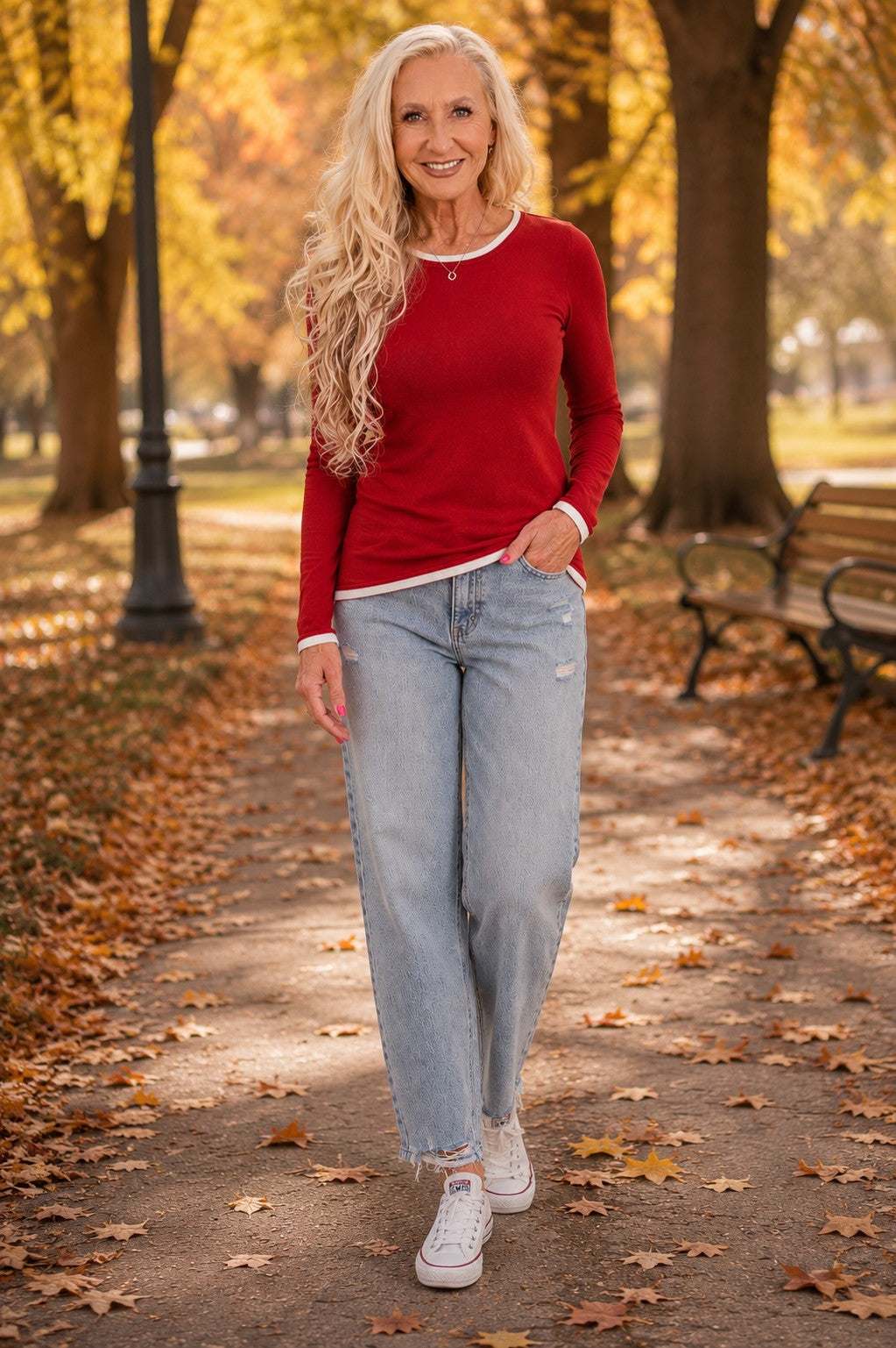 Hyfve Double Zero Layer Effect Long Sleeve Knit Top – Dark Red, Dark Brown & Black-Tops-Hyfve Double Zero-Deja Nu Boutique, Women's Fashion Boutique in Lampasas, Texas