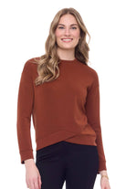 iltm i love tyler madison Naomi Inverted ‘V’-Hem Modal Top In Paprika-Long Sleeves-i love tyler madison-Deja Nu Boutique, Women's Fashion Boutique in Lampasas, Texas