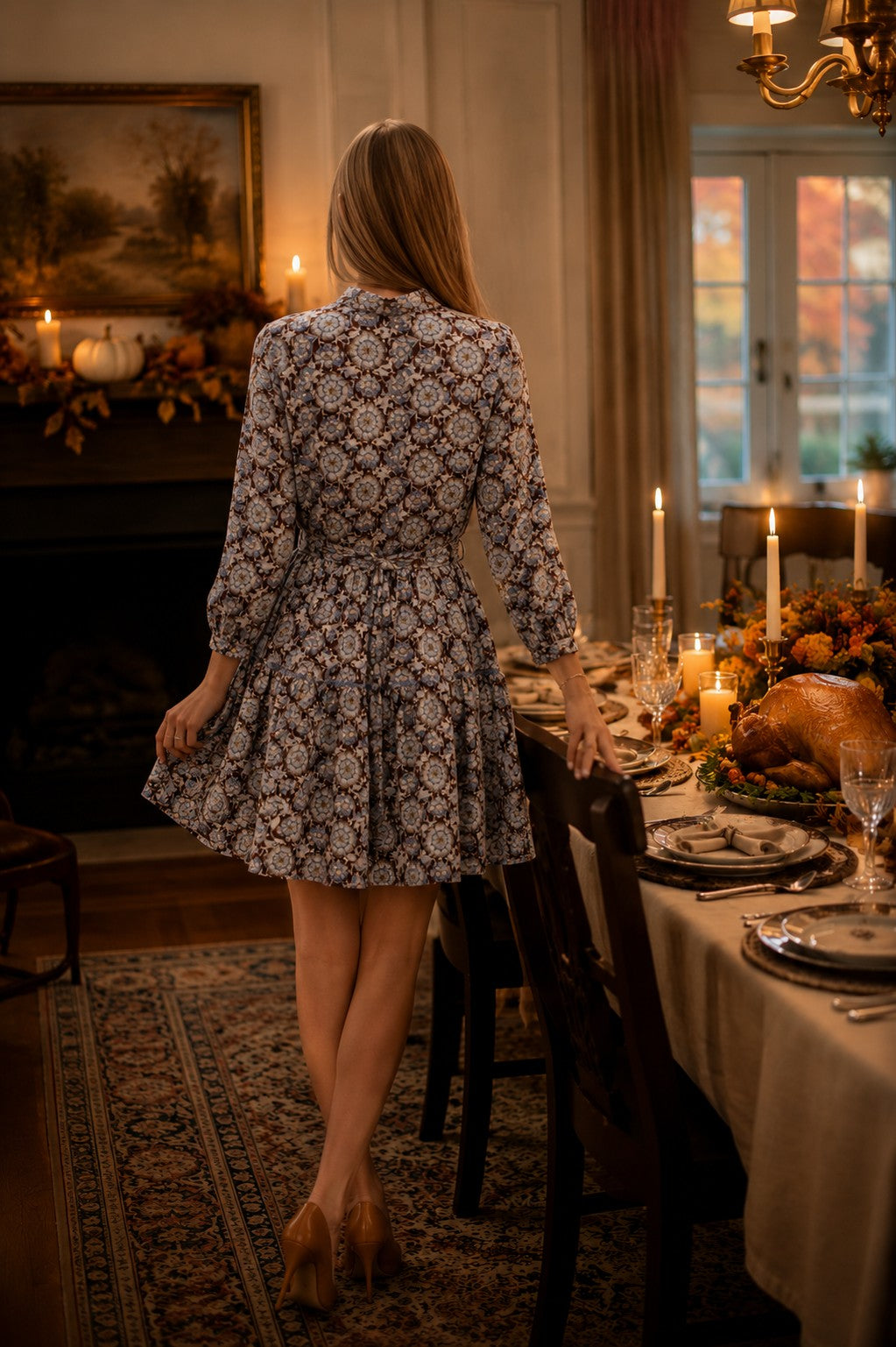 Jodifl Brown Floral Tie Waist Mini Dress-mini dress-Jodifl-Deja Nu Boutique, Women's Fashion Boutique in Lampasas, Texas
