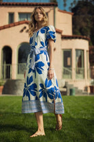 Jodifl Royal Tropical Floral Midi Dress-Midi Dresses-Jodifl-Deja Nu Boutique, Women's Fashion Boutique in Lampasas, Texas