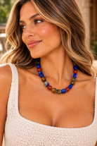 Kenze Panne Mixed Bead Marbled Necklace in Amber-Necklace-Kenze Panne-Deja Nu Boutique, Women's Fashion Boutique in Lampasas, Texas