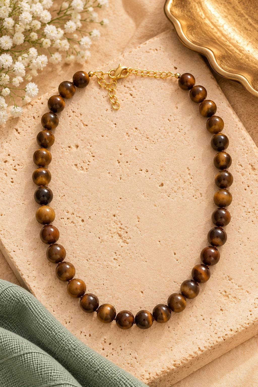 Kenze Panne Marbled Beaded Chunky Necklace in Brown-Necklace-Kenze Panne-Deja Nu Boutique, Women's Fashion Boutique in Lampasas, Texas