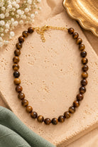 Kenze Panne Marbled Beaded Chunky Necklace in Brown-Necklace-Kenze Panne-Deja Nu Boutique, Women's Fashion Boutique in Lampasas, Texas