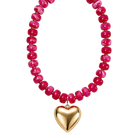 Kenze Panne Beaded Heart Necklace in Hot Pink-Necklace-Kenze Panne-Deja Nu Boutique, Women's Fashion Boutique in Lampasas, Texas