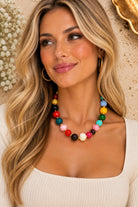Kenze Panne Multicolor Marbled Resin Chunky Bead Necklace-Necklace-Kenze Panne-Deja Nu Boutique, Women's Fashion Boutique in Lampasas, Texas