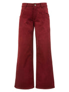Kut from the Kloth High Rise Fab Ab Cranberry Velveteen Flare Jeans-Jeans-Kut from the Kloth-Deja Nu Boutique, Women's Fashion Boutique in Lampasas, Texas