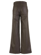 Kut from the Kloth Jodi Coated High Rise Wide Straight Leg Pants in Chocolate-Jeans-Kut from the Kloth-Deja Nu Boutique, Women's Fashion Boutique in Lampasas, Texas