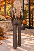 Kut from the Kloth Kelly High Rise Fab Ab Kick Flare Inset Leg Pants in Pearl Brown-Jeans-Kut from the Kloth-Deja Nu Boutique, Women's Fashion Boutique in Lampasas, Texas