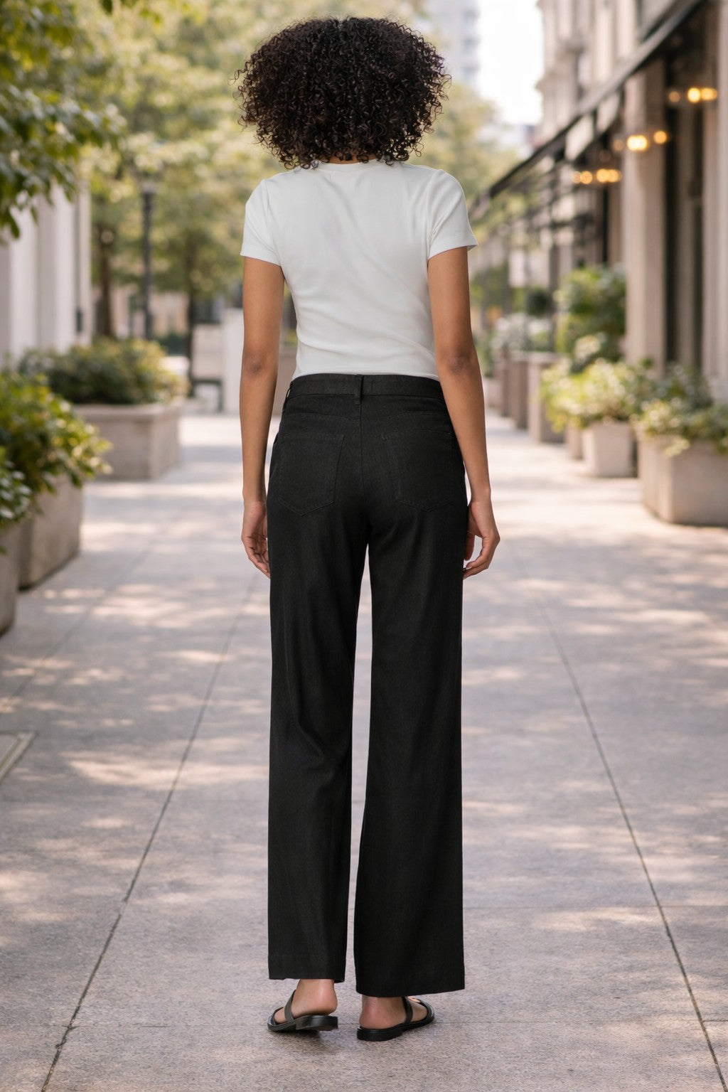 Kut from the Kloth Meg Linen High Rise Wide Leg Pants – Black-trousers-Kut from the Kloth-Deja Nu Boutique, Women's Fashion Boutique in Lampasas, Texas