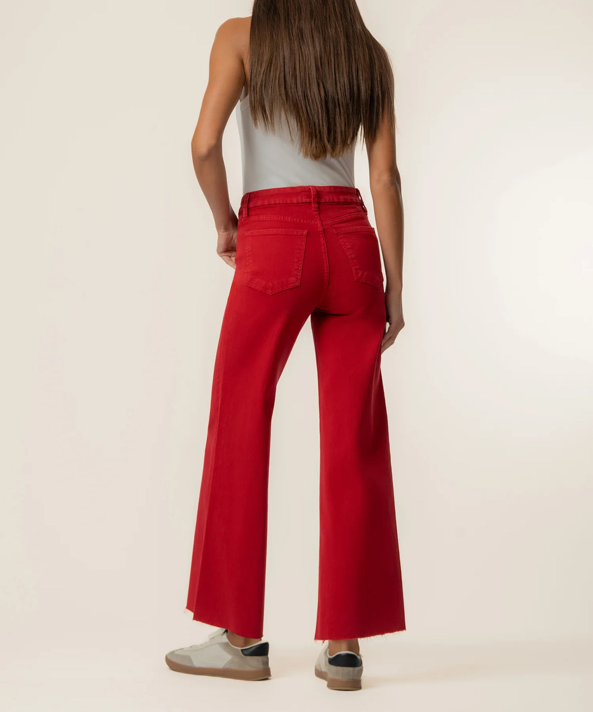Kut from the Kloth Meg High Rise Wide Leg Corduroy in Ruby Red-Jeans-Kut from the Kloth-Deja Nu Boutique, Women's Fashion Boutique in Lampasas, Texas