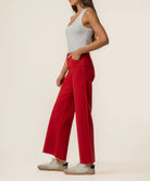 Kut from the Kloth Meg High Rise Wide Leg Corduroy in Ruby Red-Jeans-Kut from the Kloth-Deja Nu Boutique, Women's Fashion Boutique in Lampasas, Texas
