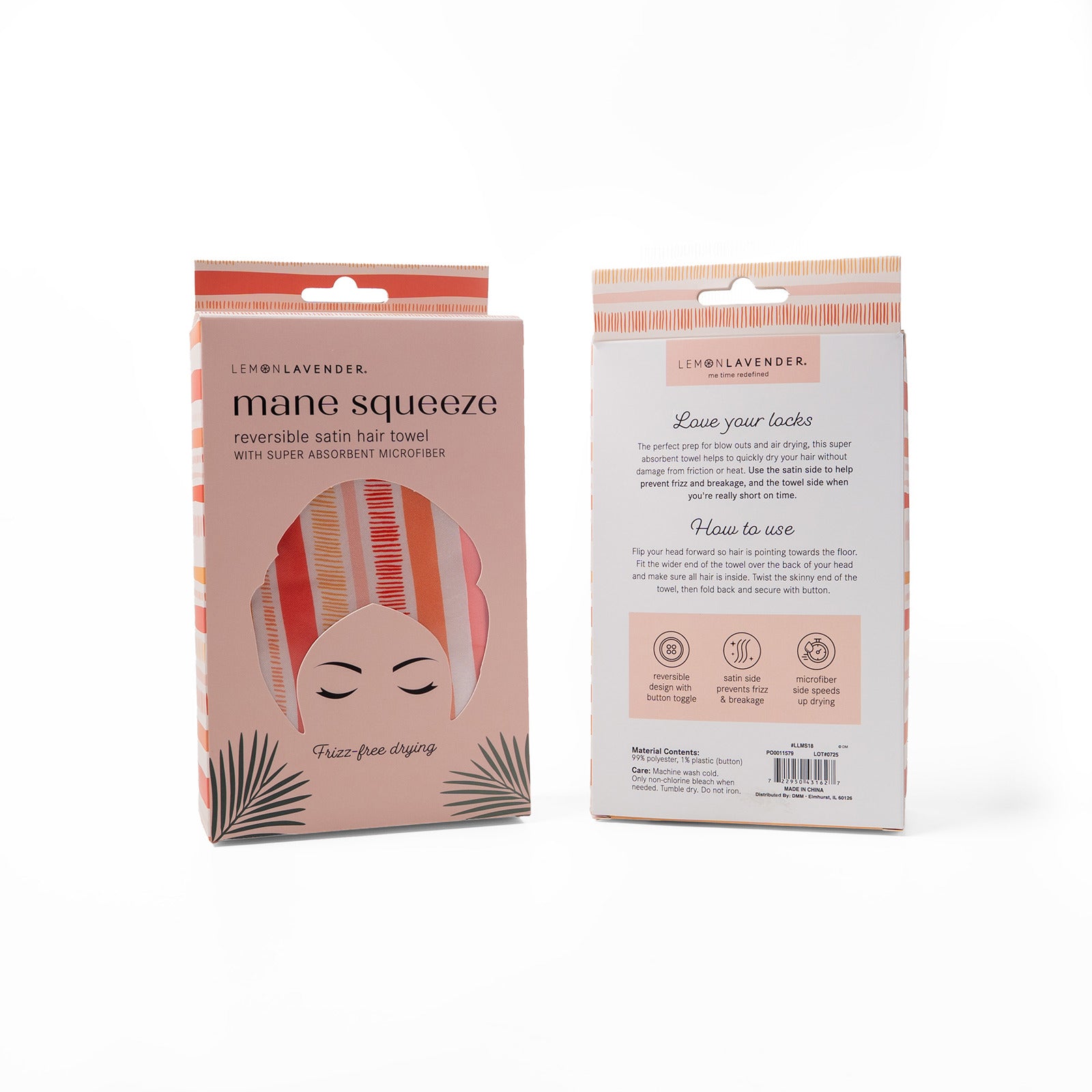 Lemon Lavender® Mane Squeeze Reversible Satin Turbo Towel-Hair Towel-Lemon Lavender-Deja Nu Boutique, Women's Fashion Boutique in Lampasas, Texas