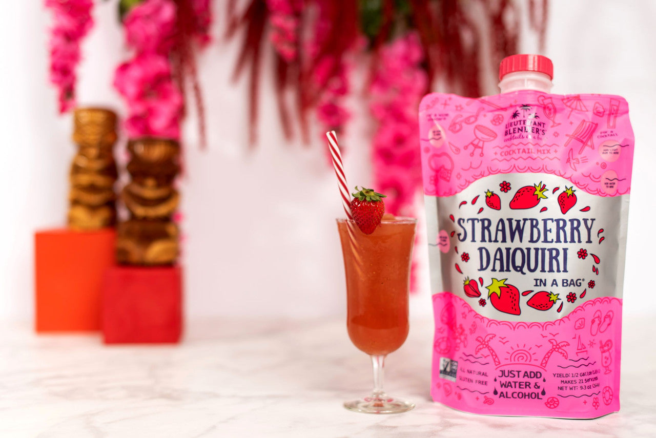 Lieutenant Blender's Strawberry Daiquiri in a Bag®-cocktail mix-Lieutenant Blender's-Deja Nu Boutique, Women's Fashion Boutique in Lampasas, Texas