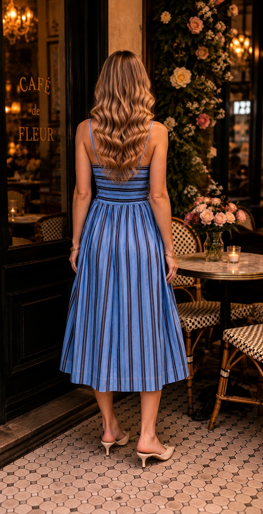 Lost + Wander Parker Midi Dress - Blue Brown-Midi Dresses-Lost + Wander-Deja Nu Boutique, Women's Fashion Boutique in Lampasas, Texas