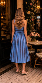 Lost + Wander Parker Midi Dress - Blue Brown-Midi Dresses-Lost + Wander-Deja Nu Boutique, Women's Fashion Boutique in Lampasas, Texas