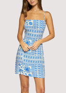 Lost + Wander Daydream Vista Mini Dress – Blue & Ivory Printed Resort Dress-mini dress-Lost + Wander-Deja Nu Boutique, Women's Fashion Boutique in Lampasas, Texas