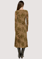 Lost + Wander Dusklight Garden Burnout Floral Mesh Midi Dress in Brown Olive-Midi Dresses-Lost + Wander-Deja Nu Boutique, Women's Fashion Boutique in Lampasas, Texas