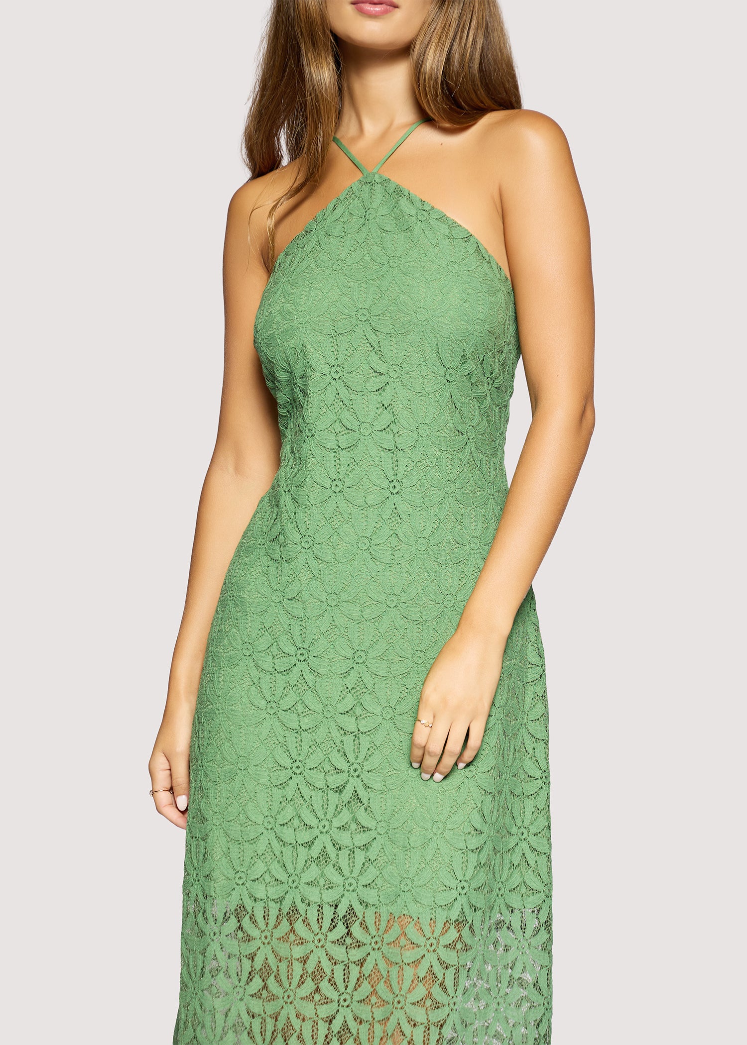 Lost + Wander Green Lace Maxi Dress | Marisol Embroidered Halter Midi Dress-Maxi Dresses-Lost + Wander-Deja Nu Boutique, Women's Fashion Boutique in Lampasas, Texas