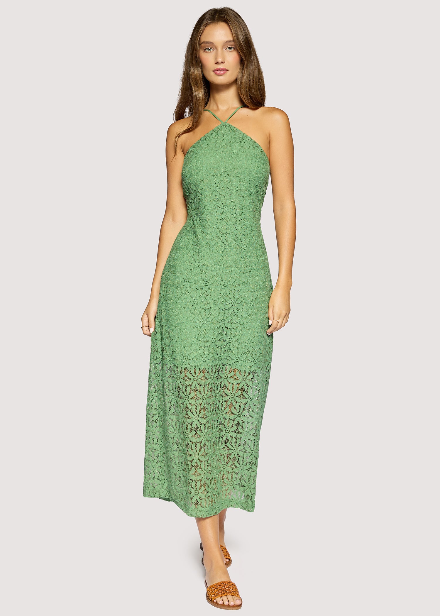 Lost + Wander Green Lace Maxi Dress | Marisol Embroidered Halter Midi Dress-Maxi Dresses-Lost + Wander-Deja Nu Boutique, Women's Fashion Boutique in Lampasas, Texas