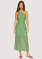 Lost + Wander Green Lace Maxi Dress | Marisol Embroidered Halter Midi Dress-Maxi Dresses-Lost + Wander-Deja Nu Boutique, Women's Fashion Boutique in Lampasas, Texas