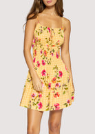 Lost + Wander Summer Spritz Mini Dress – Marigold Floral Gingham Mini Dress-mini dress-Lost + Wander-Deja Nu Boutique, Women's Fashion Boutique in Lampasas, Texas