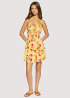 Lost + Wander Summer Spritz Mini Dress – Marigold Floral Gingham Mini Dress-mini dress-Lost + Wander-Deja Nu Boutique, Women's Fashion Boutique in Lampasas, Texas