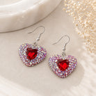 Love Struck Red Crystal Heart Earrings-Earrings-Deja Nu-Deja Nu Boutique, Women's Fashion Boutique in Lampasas, Texas