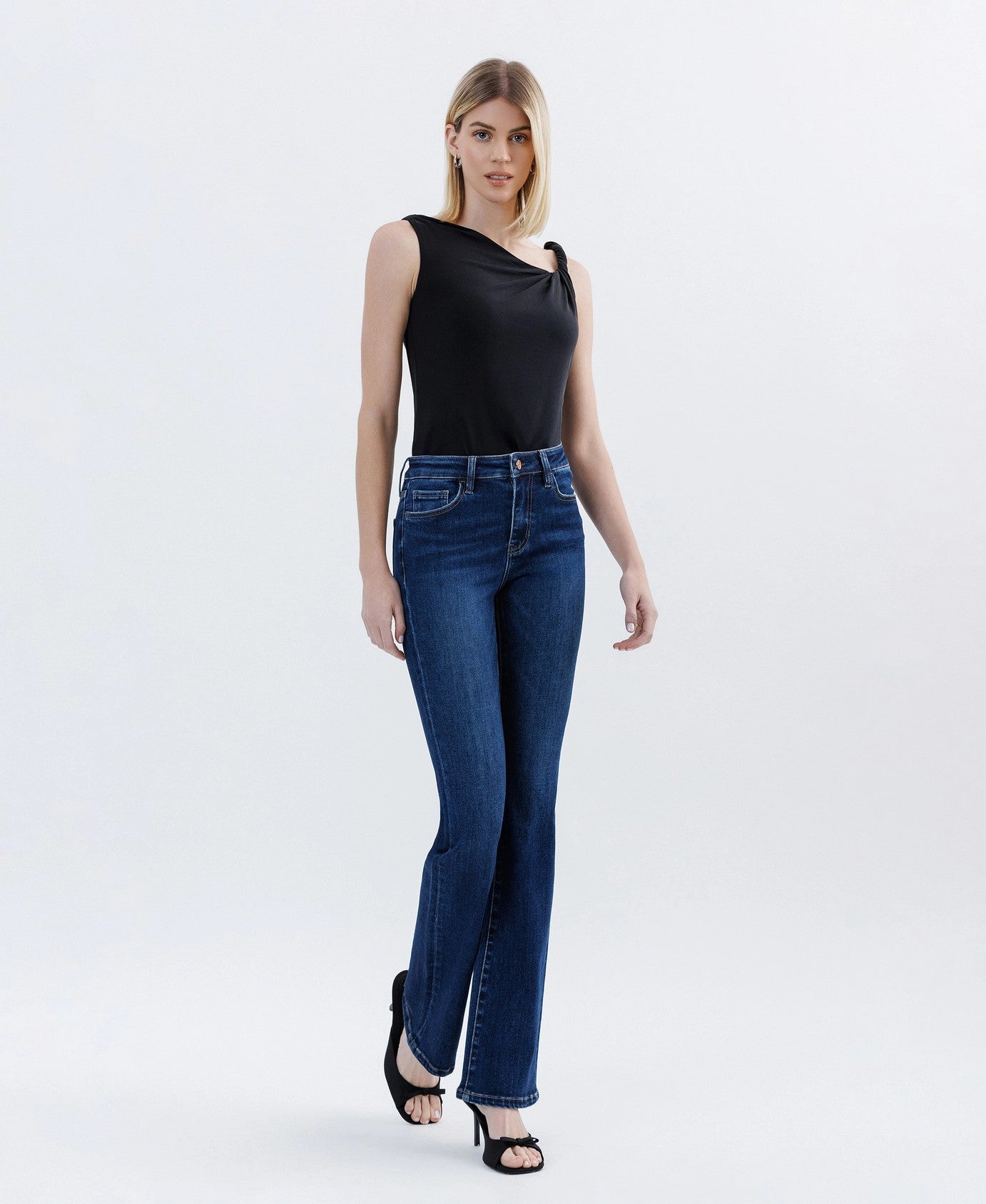 Lovervet by Vervet Tummy Control High Rise Full Length Bootcut Jeans in Effective-Jeans-Lovervet by Vervet-Deja Nu Boutique, Women's Fashion Boutique in Lampasas, Texas