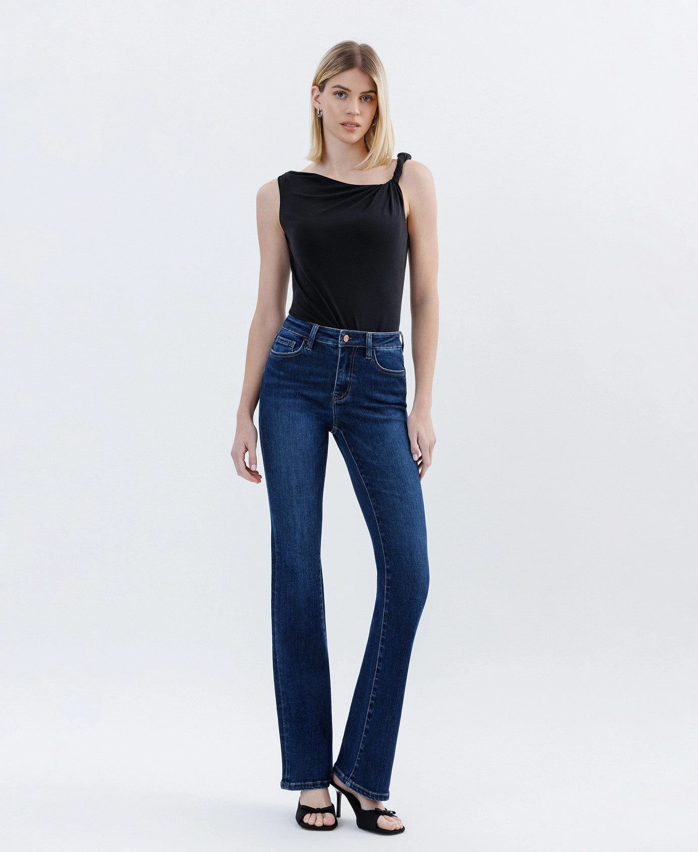 Lovervet by Vervet Tummy Control High Rise Full Length Bootcut Jeans in Effective-Jeans-Lovervet by Vervet-Deja Nu Boutique, Women's Fashion Boutique in Lampasas, Texas