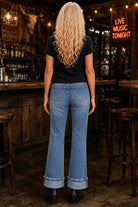 Lovervet by Vervet Mid Rise Medium Light Wash Cuffed Slim Wide Leg Jeans-Jeans-Lovervet by Vervet-Deja Nu Boutique, Women's Fashion Boutique in Lampasas, Texas