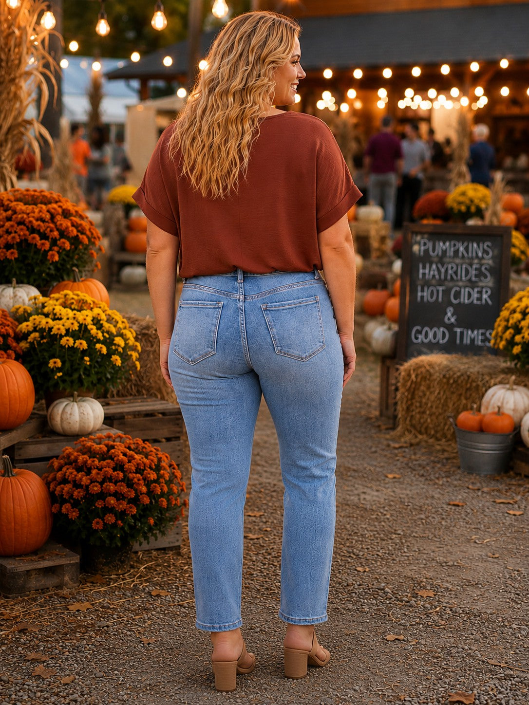 Lovervet by Vervet Plus Size Mid Rise Ankle Slim Straight Jeans in Safe Wash-Curvy/Plus Jeans-Lovervet by Vervet-Deja Nu Boutique, Women's Fashion Boutique in Lampasas, Texas