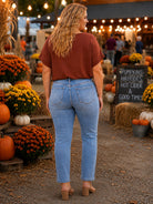 Lovervet by Vervet Plus Size Mid Rise Ankle Slim Straight Jeans in Safe Wash-Curvy/Plus Jeans-Lovervet by Vervet-Deja Nu Boutique, Women's Fashion Boutique in Lampasas, Texas