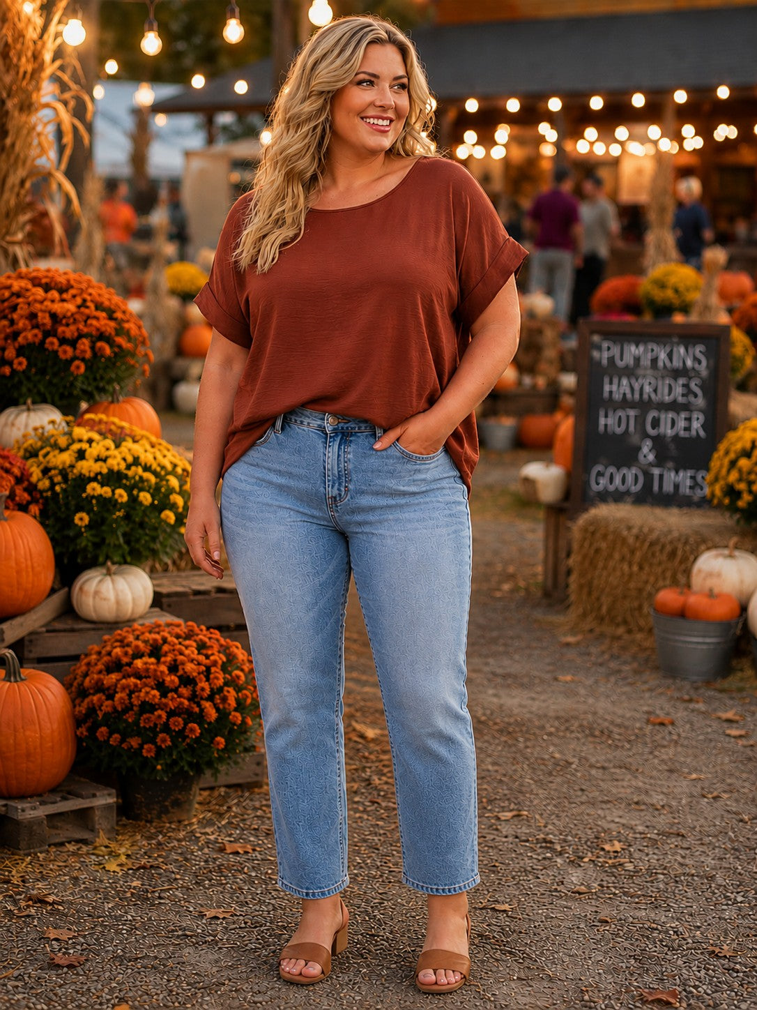 Lovervet by Vervet Plus Size Mid Rise Ankle Slim Straight Jeans in Safe Wash-Curvy/Plus Jeans-Lovervet by Vervet-Deja Nu Boutique, Women's Fashion Boutique in Lampasas, Texas