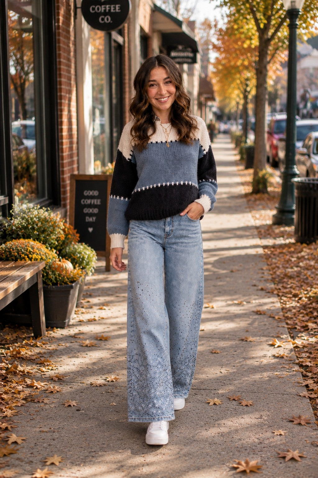 Lovervet by Vervet High Rise Hotfix Rhinestone Wide Leg Jeans in Twinkle-Jeans-Lovervet by Vervet-Deja Nu Boutique, Women's Fashion Boutique in Lampasas, Texas