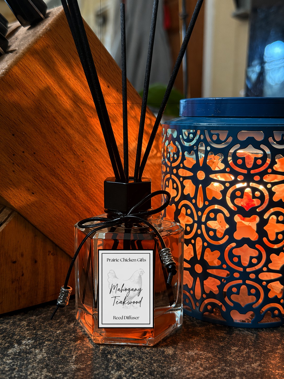 Mahogany Teakwood Reed Diffuser – Musk, Oak & Lavender Luxury Home Fragrance-Room Diffuser-Prairie Chicken Sticker Shop & Gifts-Deja Nu Boutique, Women's Fashion Boutique in Lampasas, Texas