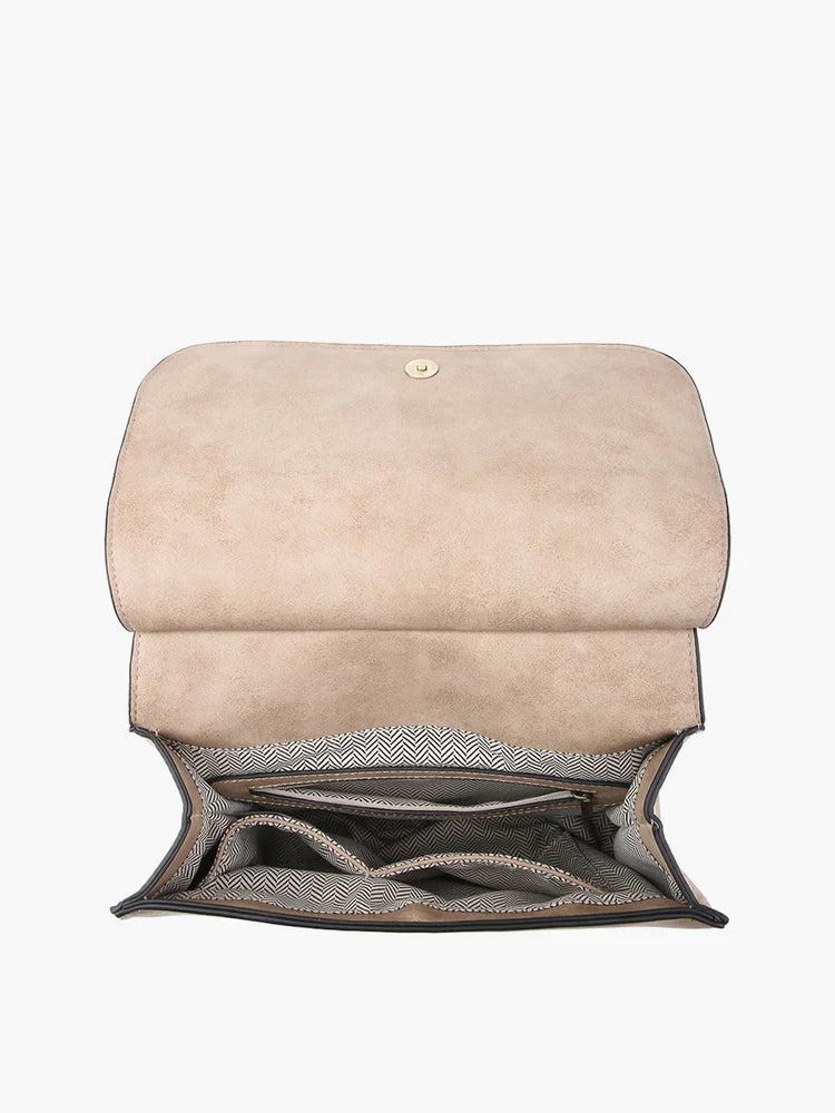 Jen & Co Bailey Crossbody With Print Contrast Strap In Dark Mauve-Handbags, Wallets & Cases-Jen & Co.-Deja Nu Boutique, Women's Fashion Boutique in Lampasas, Texas