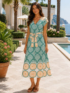 Meet Me in Santorini Olive Shell Button Down Dress-Midi Dresses-Meet Me in Santorini-Deja Nu Boutique, Women's Fashion Boutique in Lampasas, Texas