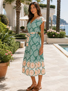 Meet Me in Santorini Olive Shell Button Down Dress-Midi Dresses-Meet Me in Santorini-Deja Nu Boutique, Women's Fashion Boutique in Lampasas, Texas