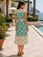 Meet Me in Santorini Olive Shell Button Down Dress-Midi Dresses-Meet Me in Santorini-Deja Nu Boutique, Women's Fashion Boutique in Lampasas, Texas