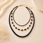 Midnight Glam Layered Black Crystal Necklace-Necklace-Deja Nu-Deja Nu Boutique, Women's Fashion Boutique in Lampasas, Texas