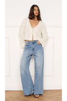 MINKPINK Carla Sequin Tie-Front Blouse in Cream-Jackets-MINKPINK-Deja Nu Boutique, Women's Fashion Boutique in Lampasas, Texas