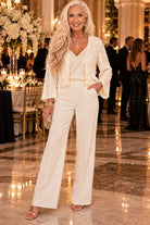 MINKPINK Carla Sequin Tie-Front Blouse in Cream-Jackets-MINKPINK-Deja Nu Boutique, Women's Fashion Boutique in Lampasas, Texas