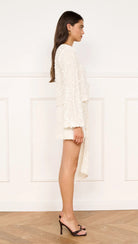 MINKPINK Carla Sequin Mini Skirt in Cream-mini skirt-MINKPINK-Deja Nu Boutique, Women's Fashion Boutique in Lampasas, Texas